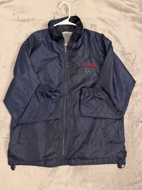 Navy USA Olympic Lightweight Windbreaker Jacket